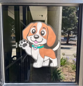 Bring Your Dog to Work Day Holiday Spray chalk spray scene