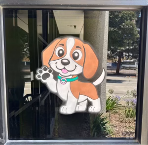 Bring Your Dog to Work Day Holiday Spray chalk spray scene