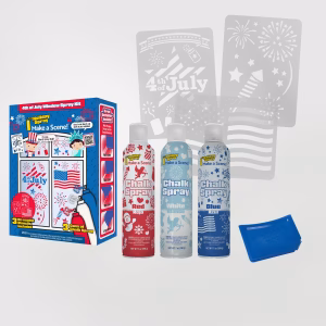 Holiday Spray 4th of July kit box, cans, stencils, and detailer