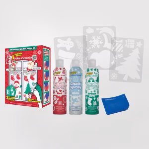 Holiday Spray Christmas kit box, cans, stencils, and detailer