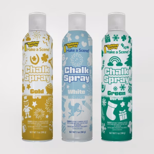 3 Holiday Spray St. Patrick's chalk spray colors: gold, white, and green
