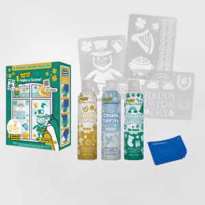 Holiday Spray St. Patrick's kit box, cans, stencils, and detailer