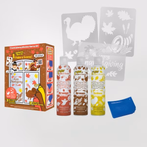 Holiday Spray Thanksgiving kit box, cans, stencils, and detailer